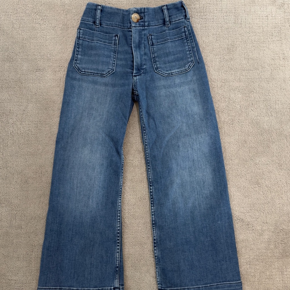 Anthropologie Colette Petite Wide-Leg Jeans In Medium Wash